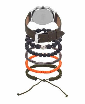 Men's Quartz Olive Polyurethane Strap Watch 43mm