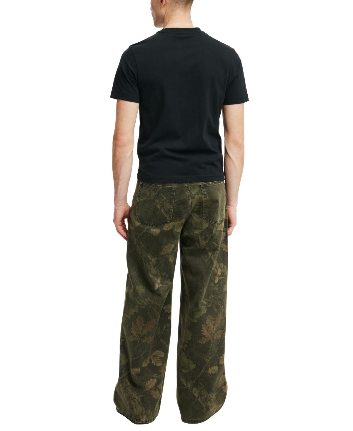 Shop Cotton On Men's Super Baggy Jean In Dark Tree Camo