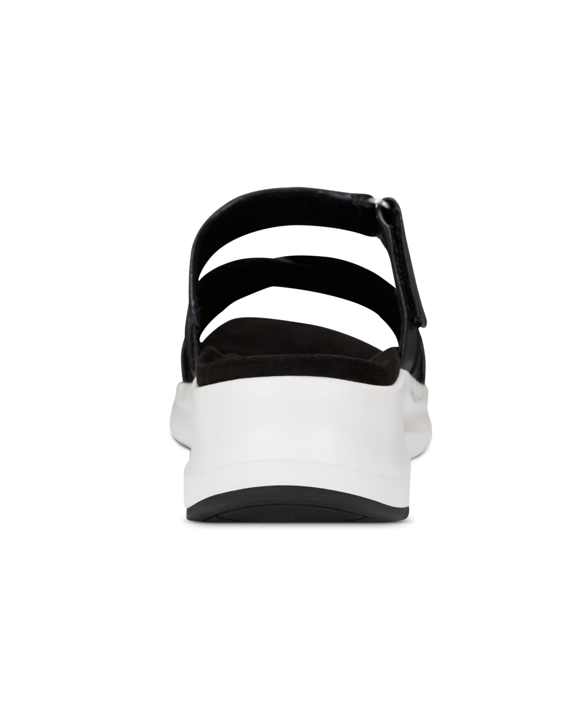 Shop Rockport Women's Qwyn Slip-on Strappy Casual Wedge Sandals In Black Leather