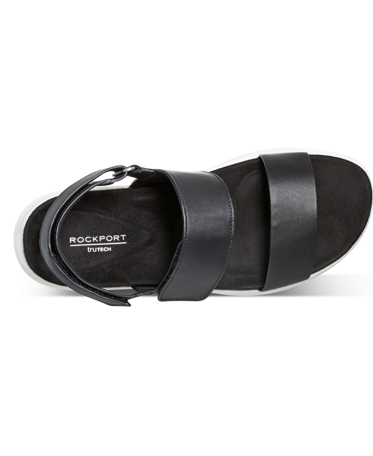 Shop Rockport Women's Qwera Open Toe Strappy Casual Wedge Sandals In Black Leather