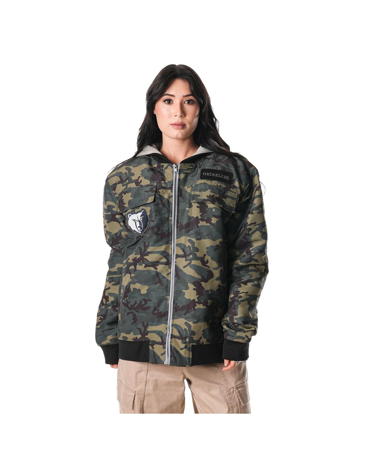 Men's and Women's Camo Memphis Grizzlies Full-Zip Hoodie Bomber Jacket - Camo