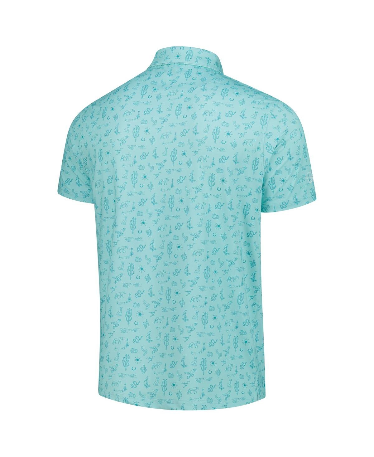 Shop Barstool Golf Men's Aqua Wm Phoenix Open 16 Custom Printed Polo