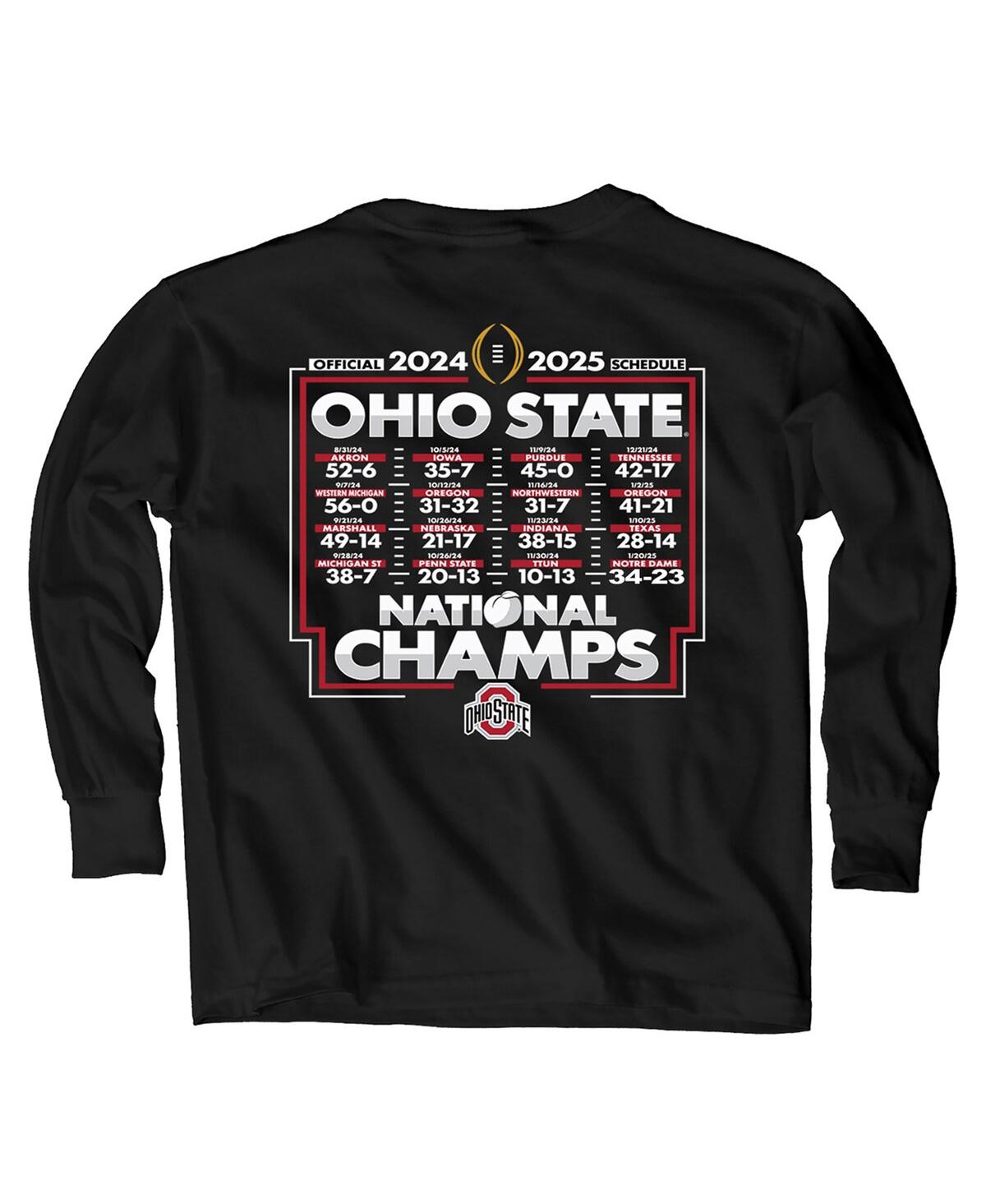Shop Blue 84 Big Boys And Girls Black Ohio State Buckeyes College Football Playoff 2024 National Champions Schedu