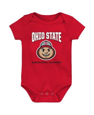 Baby Boys and Girls Scarlet Ohio State Buckeyes College Football Playoff 2024 National Champions Bodysuit