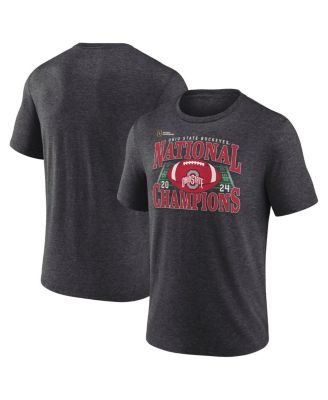 Fanatics - Men's Charcoal Ohio State Buckeyes College Football Playoff 2024 National Champions Vintage Tri-Blend T-Shirt