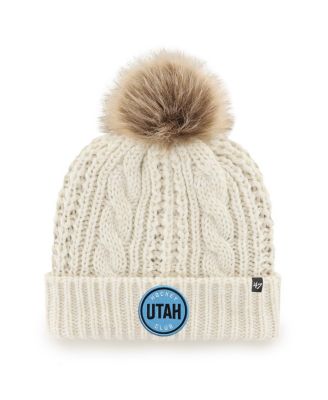 '47 Brand - Women's Cream Utah Hockey Club Meeko Cuffed Knit Hat with Pom