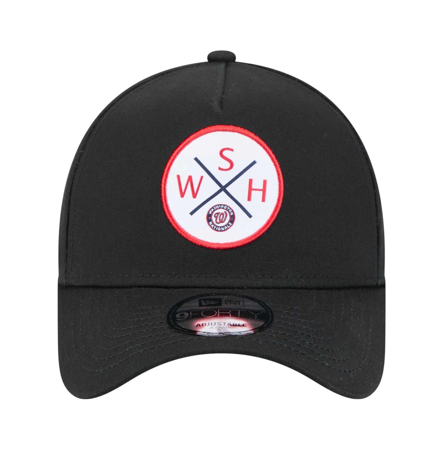 Мужская кепка New Era Black Washington Nationals 9FORTY A-Frame Adjustable Hat — фото 5