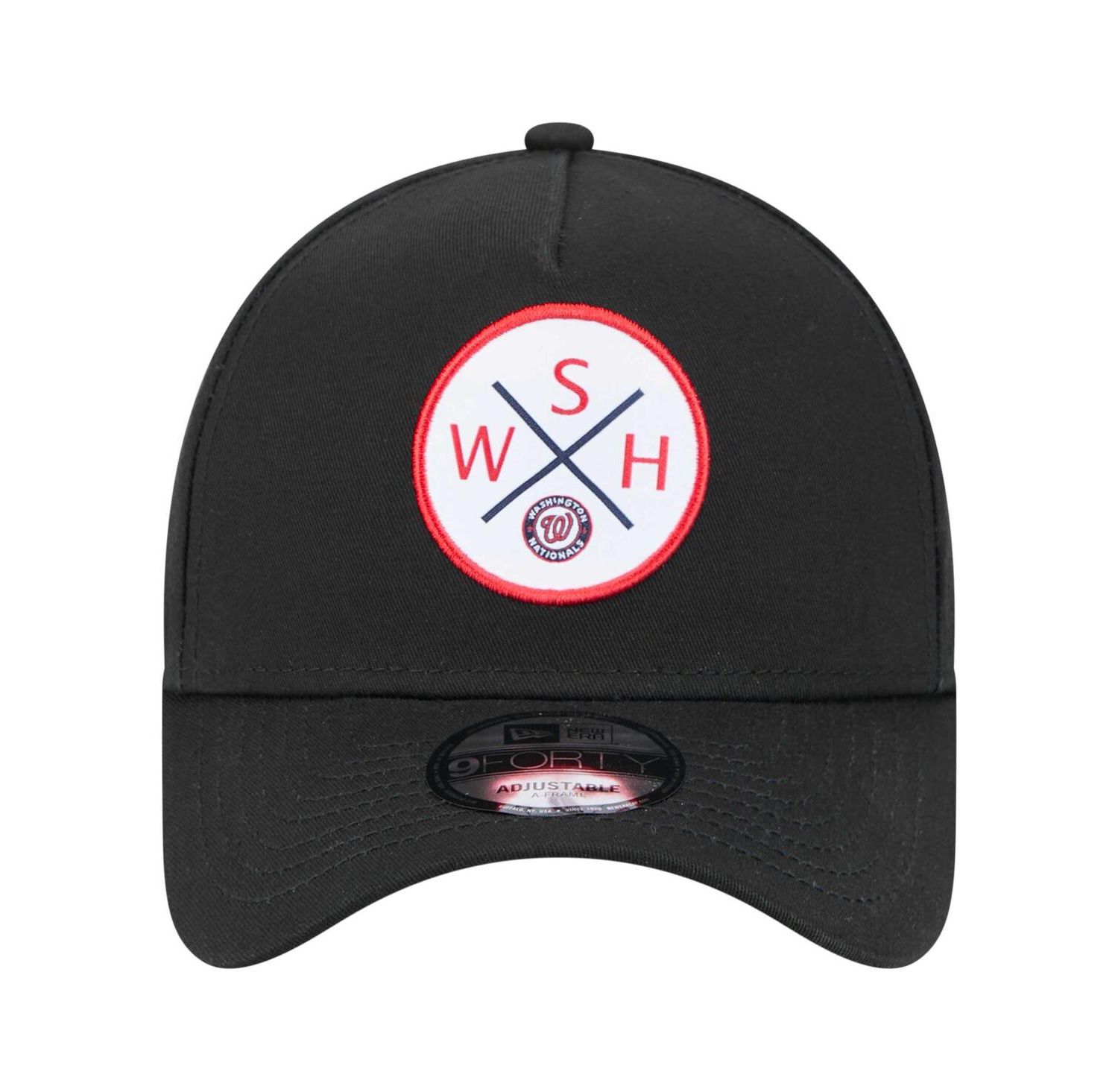 Men's Black Washington Nationals 9FORTY A-Frame Adjustable Hat