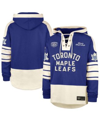 '47 Brand - Men's Blue Toronto Maple Leafs Blue Line Heritage Lacer Pullover Hoodie