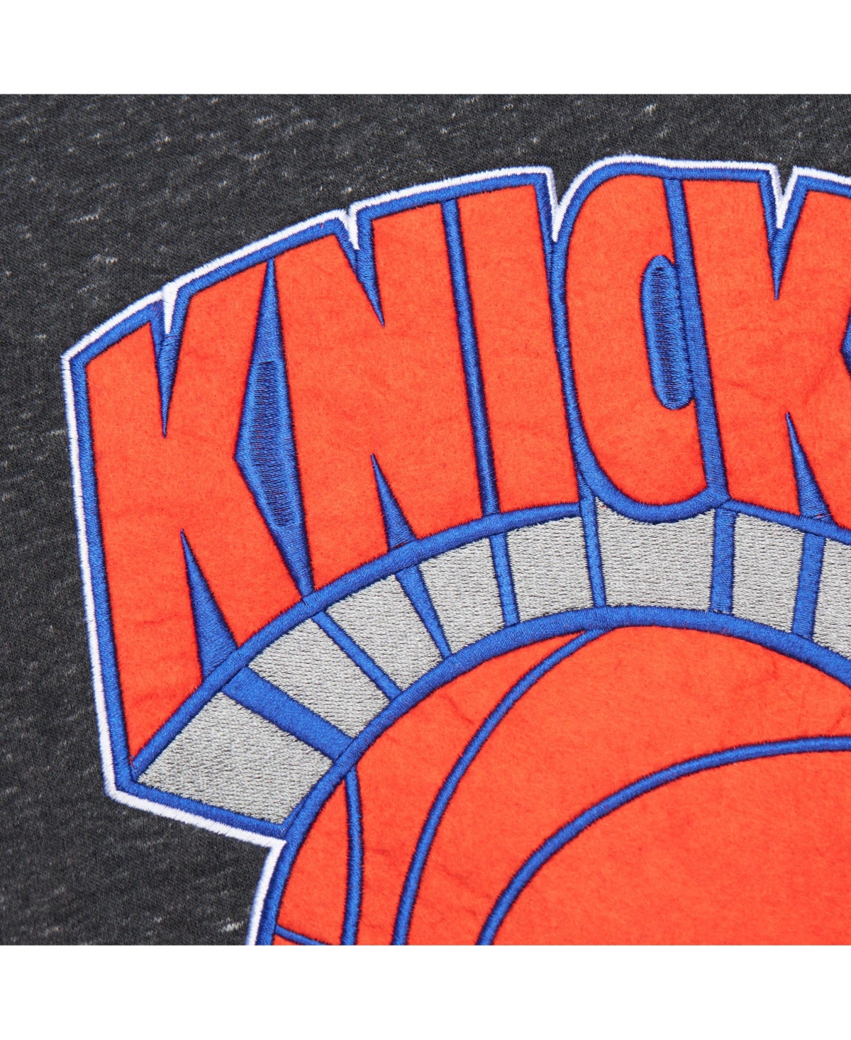 Mitchell & Ness Men's Black New York Knicks Hardwood Classics Blackout Collection Snow Washed Pullover Sweatshirt In Black