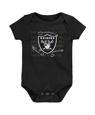 Baby Boys and Girls Las Vegas Raider's Team Starter 3-Pack Bodysuit Set