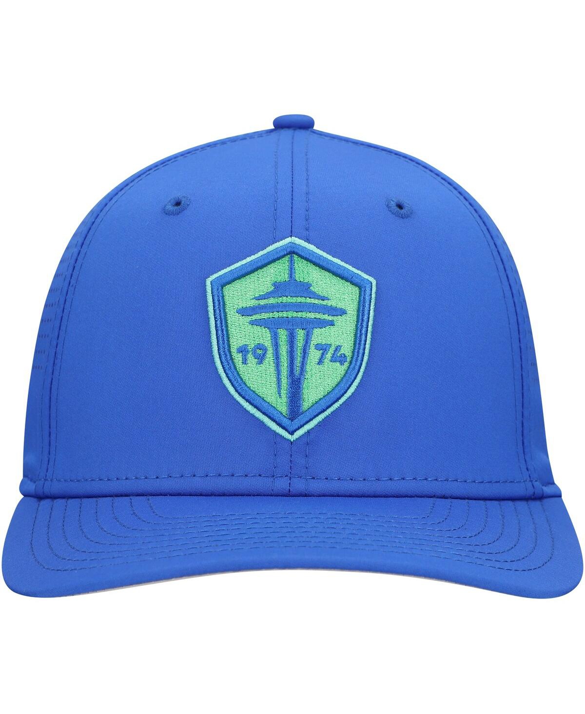 NEW ERA MEN'S BLUE SEATTLE SOUNDERS FC 9SEVENTY COOLERA STRETCH-SNAP ADJUSTABLE HAT 