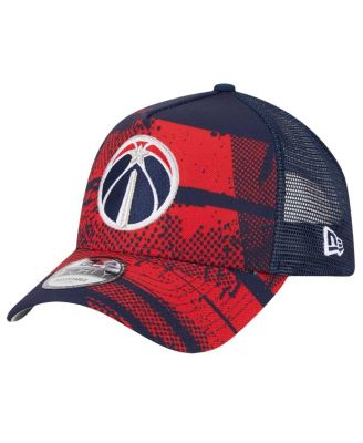 Men's Navy/Red Washington Wizards Tip Off A-Frame Trucker 9FORTY Adjustable Hat