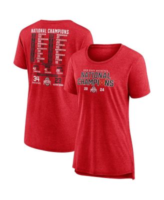 Fanatics - Women's Scarlet Ohio State Buckeyes College Football Playoff 2024 National Champions Schedule Plus Size T-Shirt