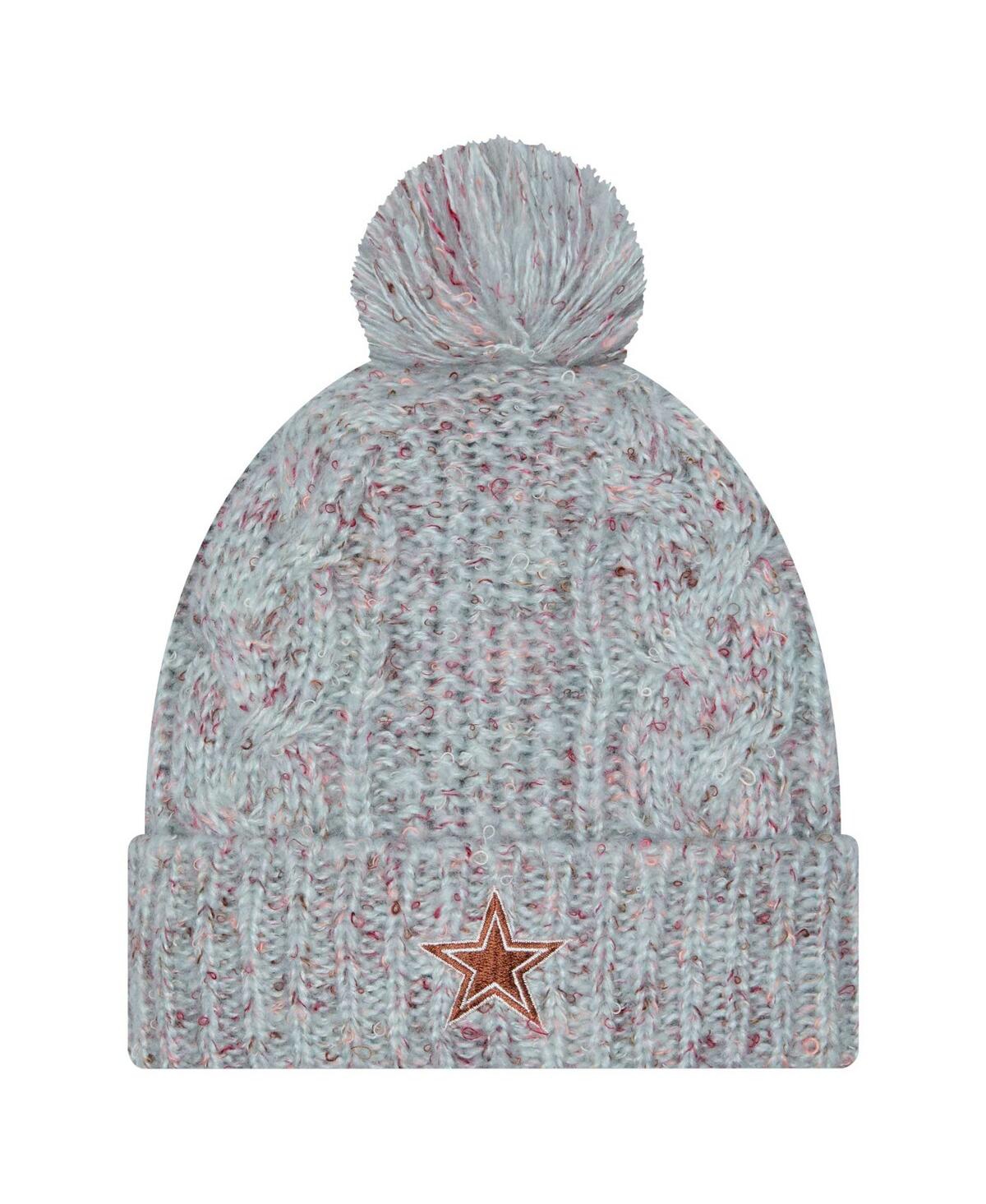 New Era Women's Blue Dallas Cowboys Trendy Tone Cuffed Knit Hat With Pom In Blue