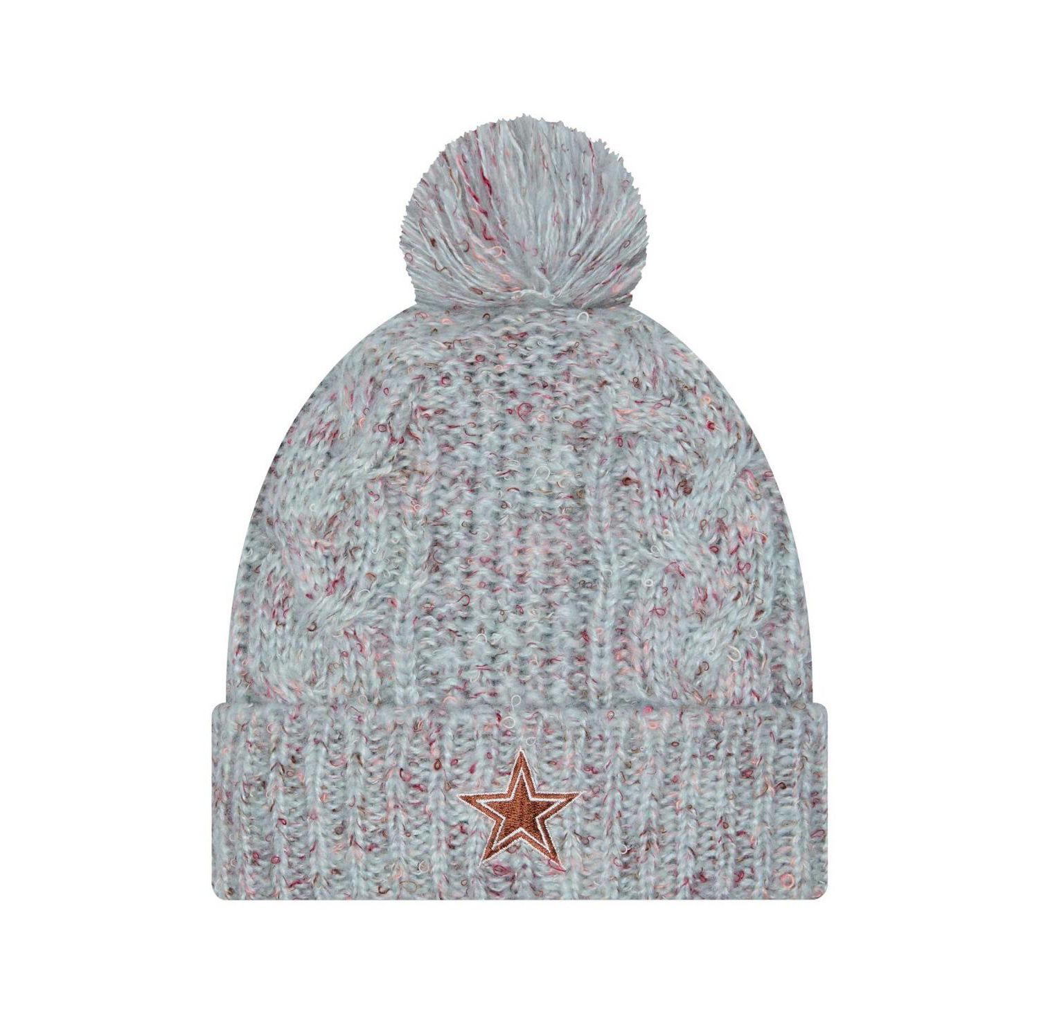 Women's Blue Dallas Cowboys Trendy Tone Cuffed Knit Hat with Pom