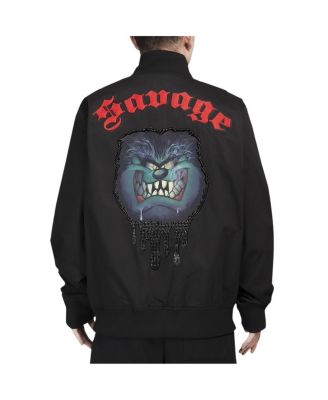 Men's Black Looney Tunes Taz Savage Varsity Full-Zip Jacket