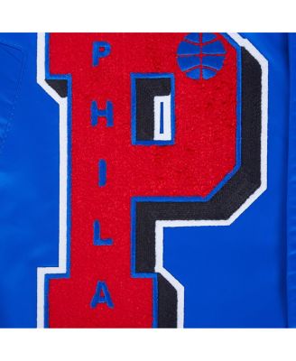 Men's Royal Philadelphia 76ers Sublimated Satin Full-Snap Jacket