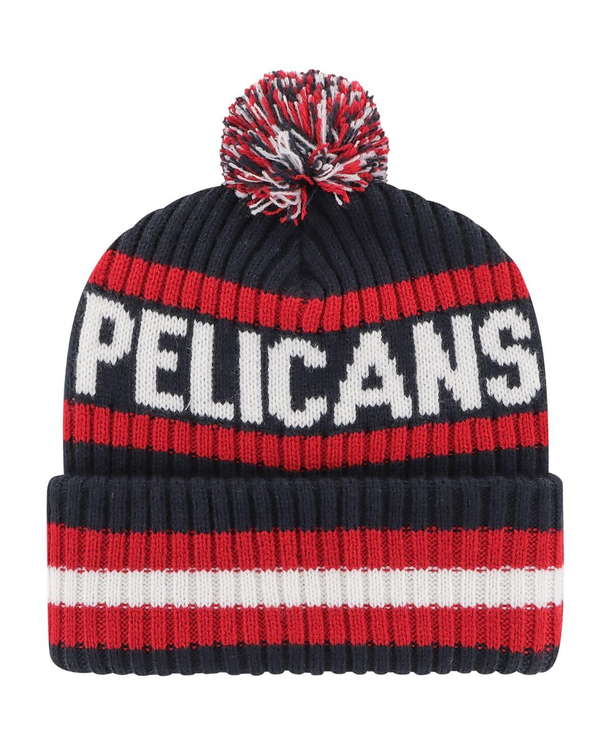 47 Brand Men's Navy New Orleans Pelicans Bering Cuffed Knit Hat With Pom In Navy