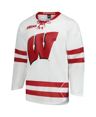 Men's White Wisconsin Badgers Replica Hockey Jersey