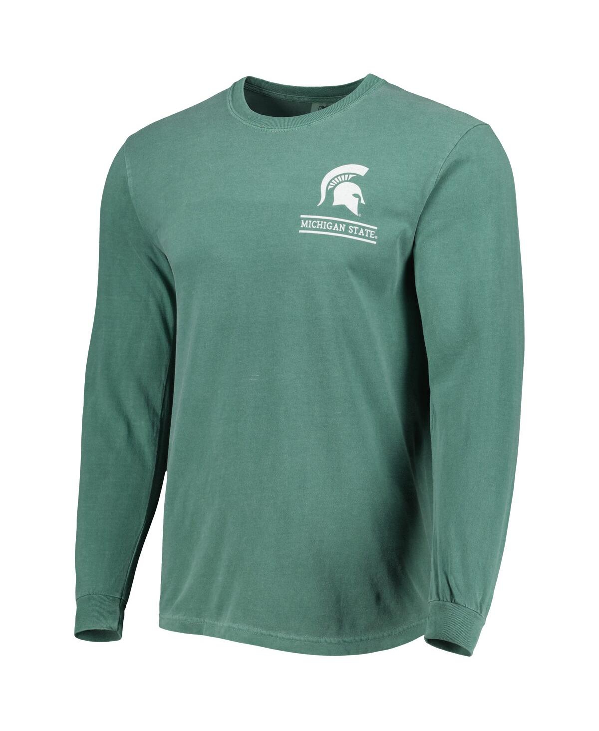 Image One Men's Green Michigan State Spartans Circle Campus Scene Long Sleeve T-shirt In Green
