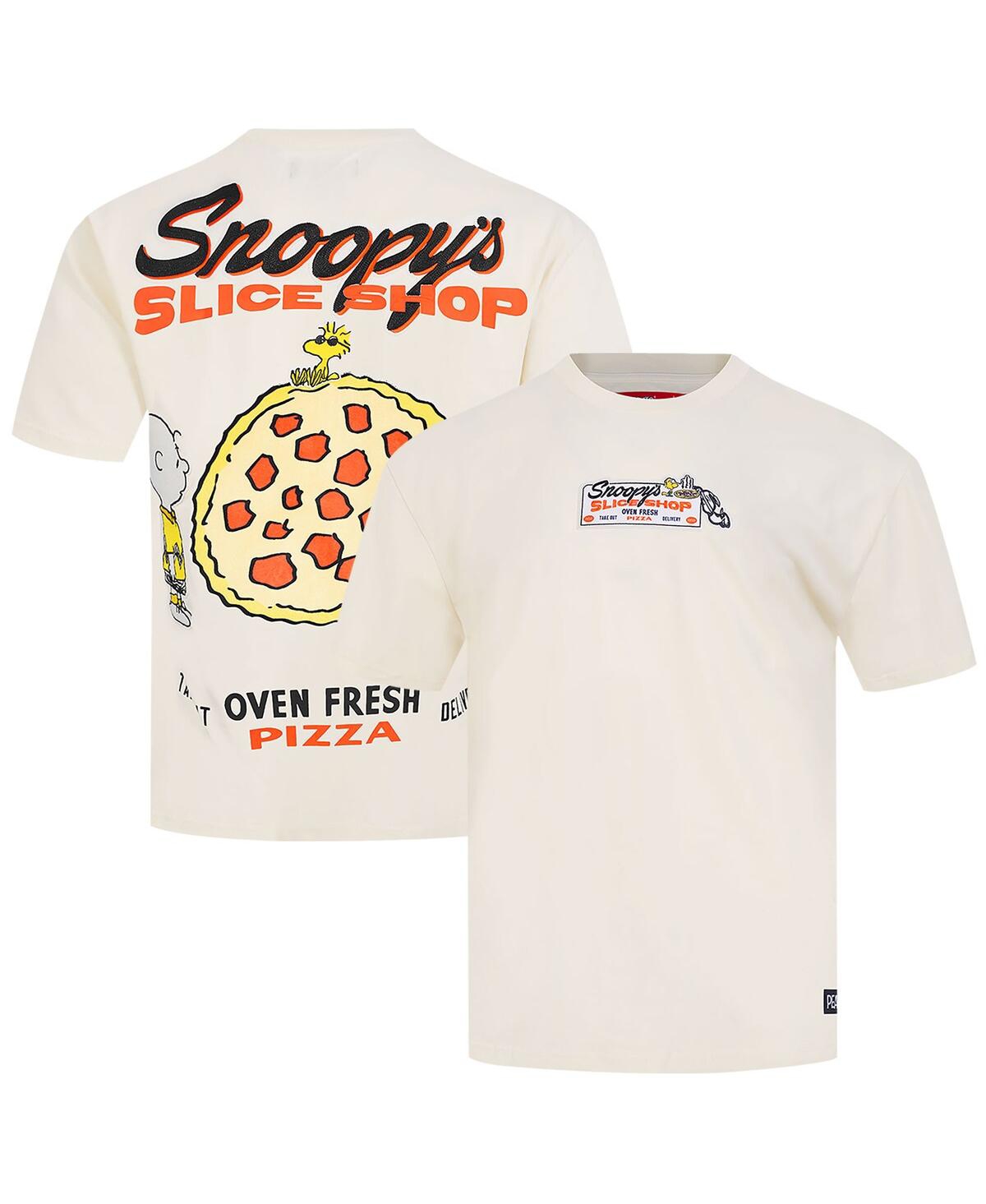 Freeze Max Men's Cream Peanuts Snoopy's Slice Shop T-shirt In Cream