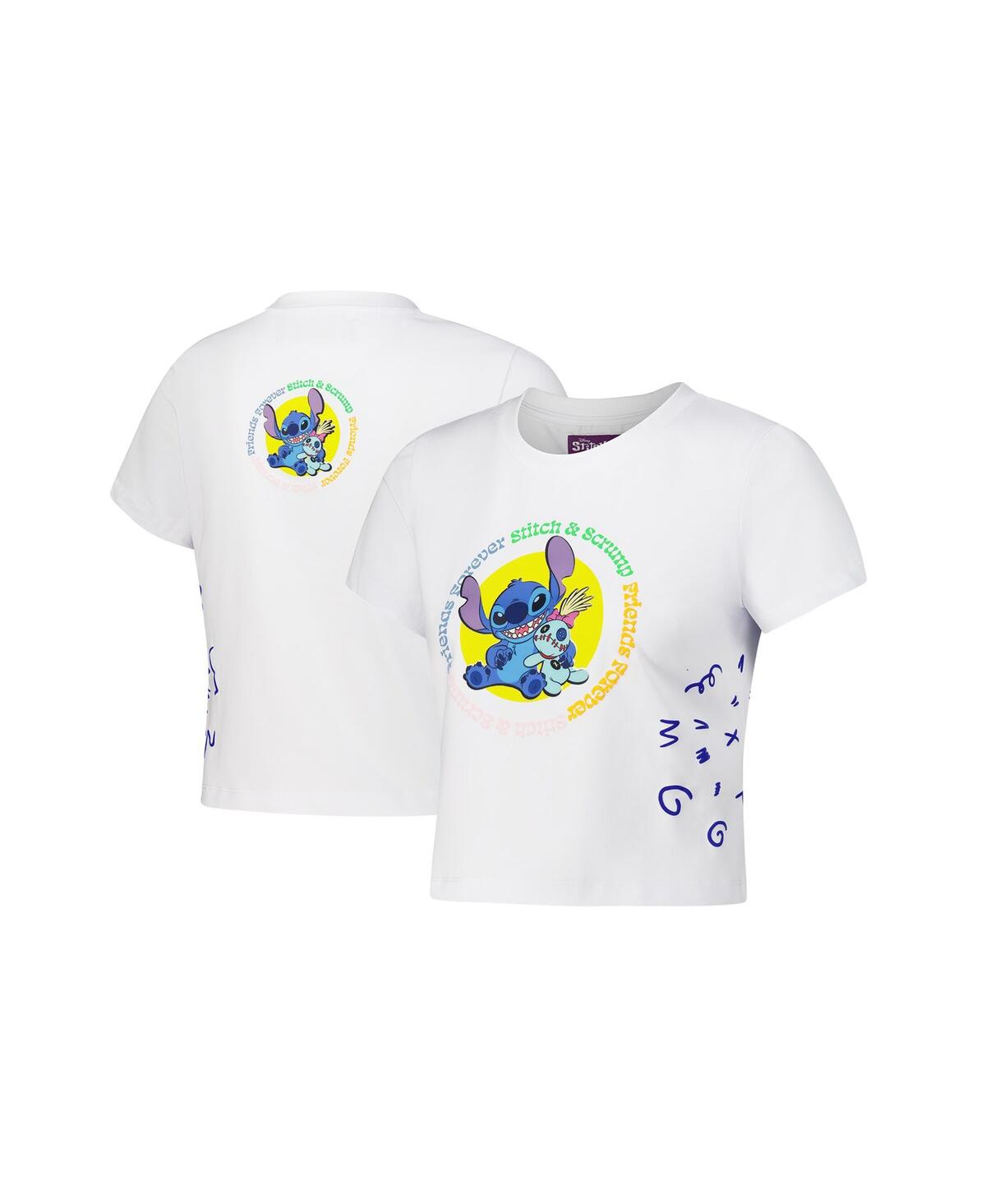 Shop Freeze Max Women's White Lilo And Stitch Scrump Baby Doll T-shirt