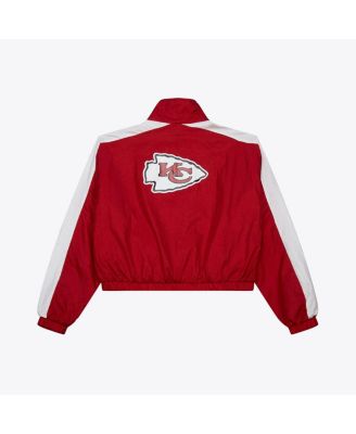 Women's Red Kansas City Chiefs Nylon Cropped Full-Zip Jacket