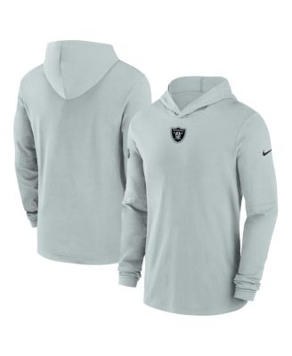 Nike - Men's Silver Las Vegas Raider's Sideline Performance Long Sleeve HoodieT-shirt