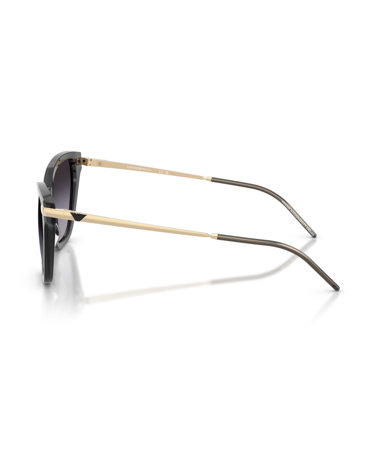Emporio Armani Women's Asian-fit Cat-eye Sunglasses In Shiny Opal Black