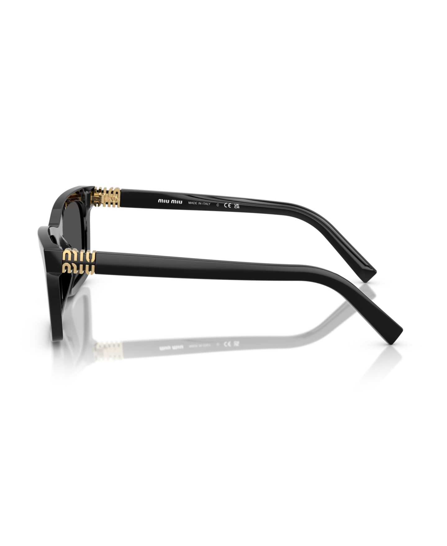 Женские солнцезащитные очки MIU MIU Large Sunglasses, MU A05S, цвет: Чёрный — фото 4