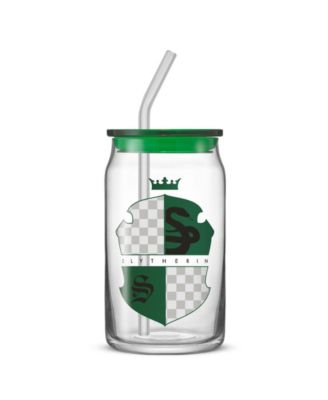 Harry Potter House Crests Tumbler Glasses with Lids, Set of 4