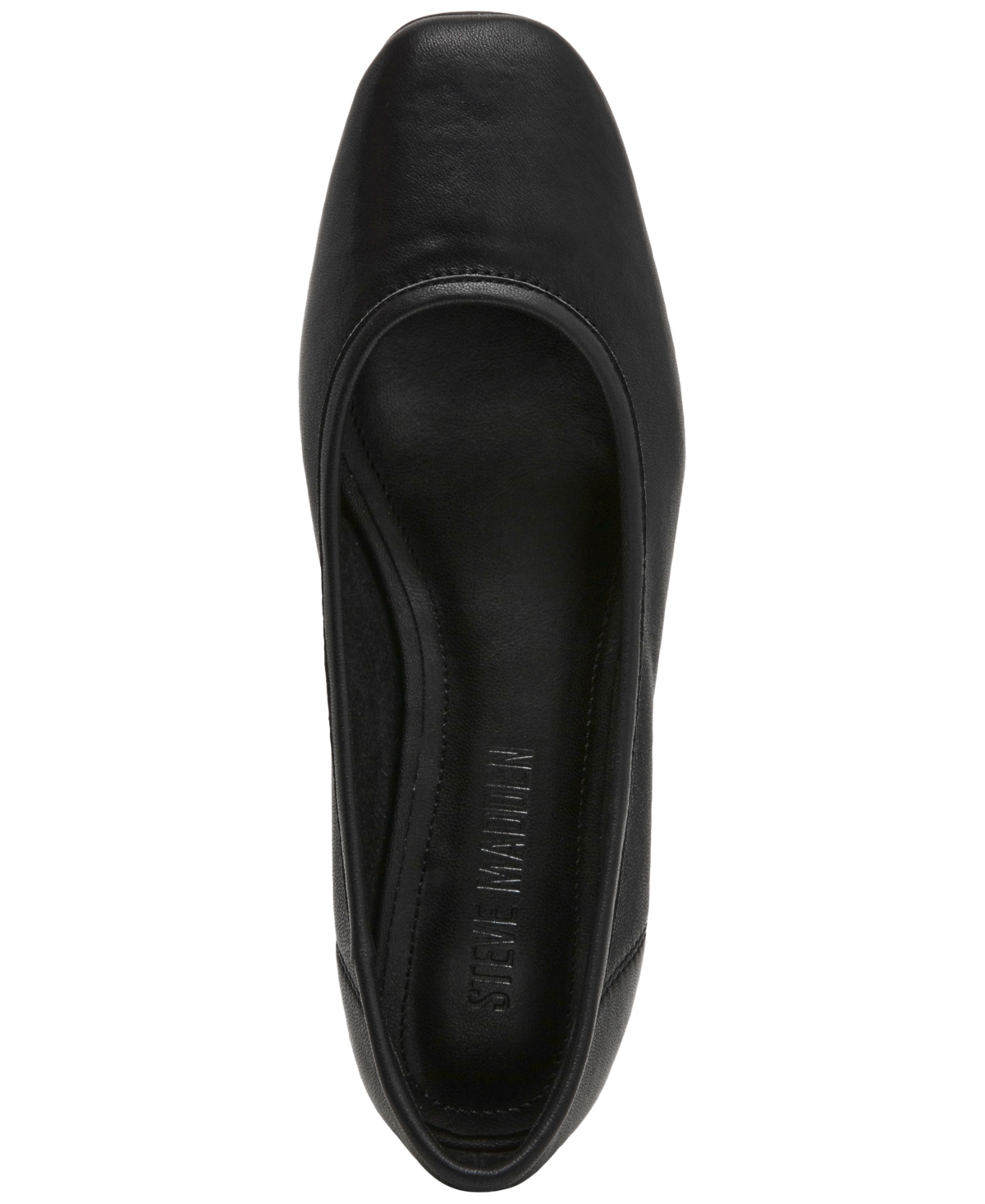 Steve Madden Mollie Block Heel Pump In Black Leather