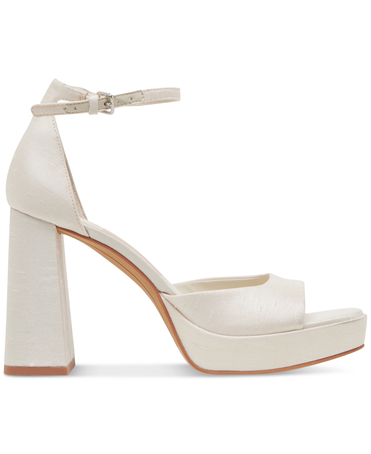Dolce Vita Women's Pandro Wide Width Two-piece Platform Dress Sandals In White Satin