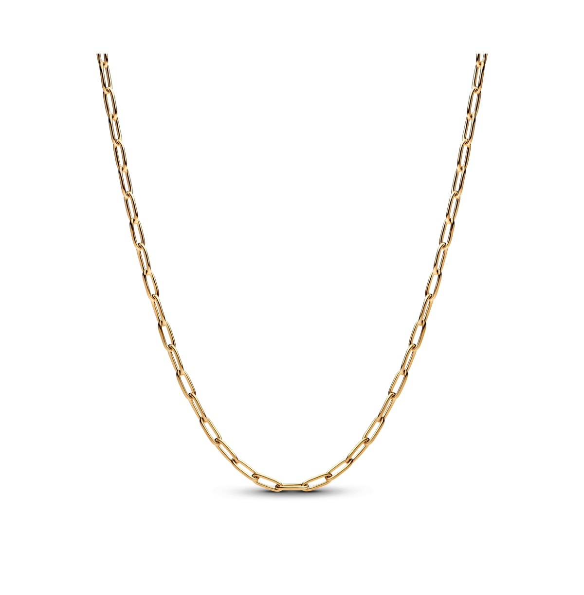Pandora 14k Gold Plated Elongated Link Chain Necklace In Gold Plated