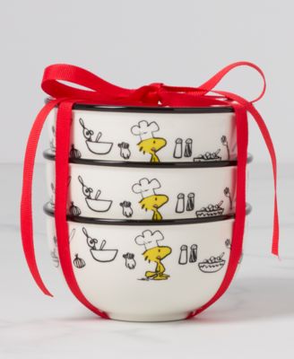 Chef Snoopy Porcelain Mini Bowls, Set of 3