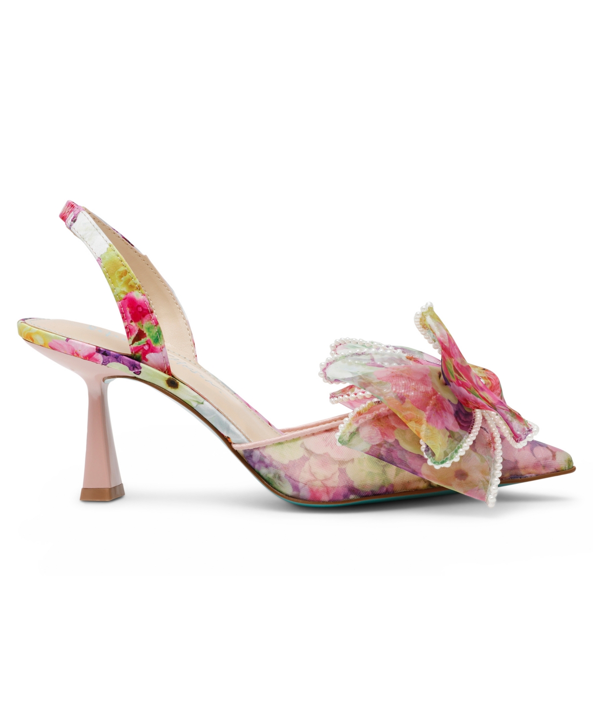 Betsey Johnson Women's Kelli Mesh Bow Slingback Pumps In Bright Floral