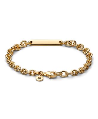14K Gold Plated Engravable Bar Link Bracelet