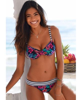 Women's Pattern Underwire Bikini Swimsuit Top Bra Sizing