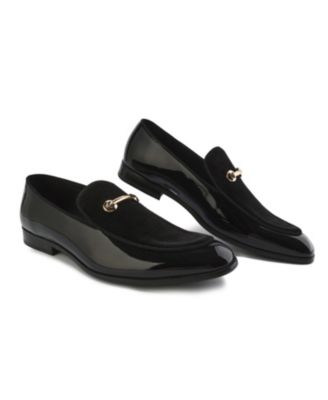 Men's Velvet & Patent Leather Slip On Dress Loafer