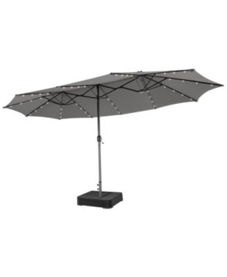 15Ft Patio Double-Sided Solar LED Market Umbrella Crank Base