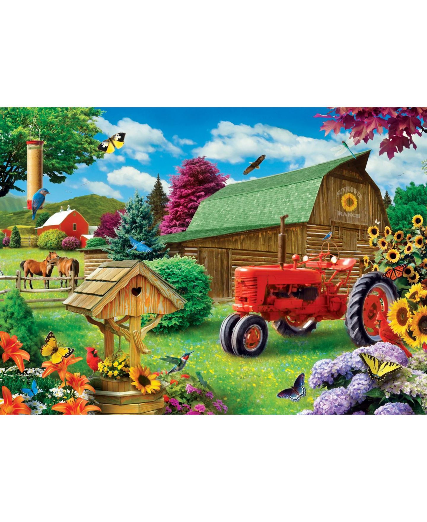Детский пазл MasterPieces Puzzles Memory Lane Sunflower Ranch 1000 Piece Jigsaw Puzzle, Ages 14+ — фото 2
