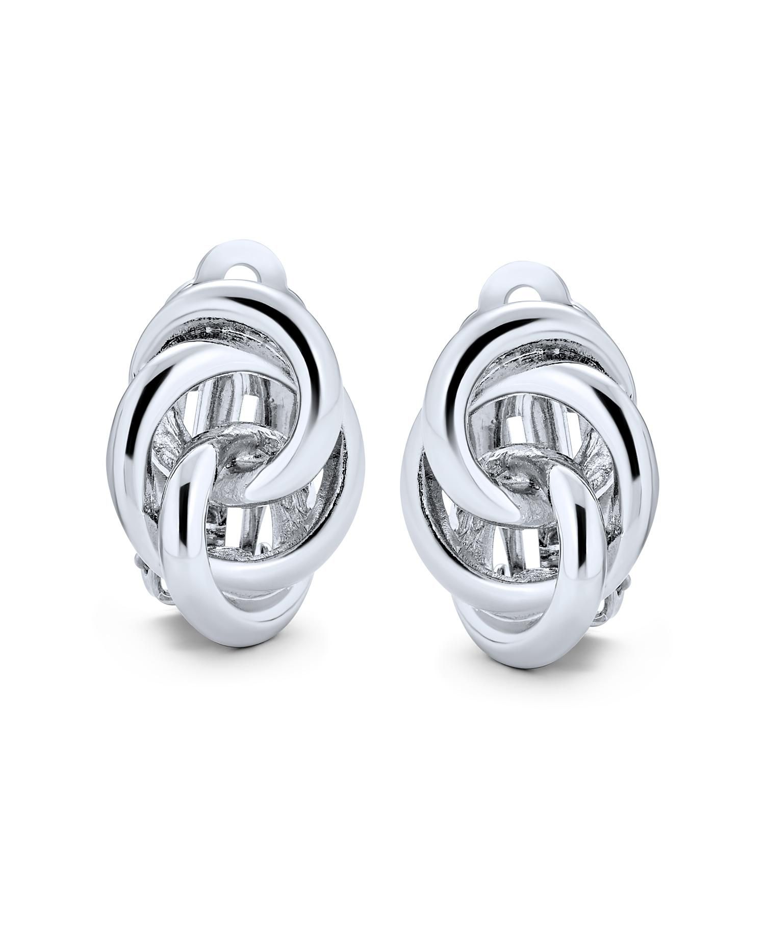 Classic Interlocking Love Infinity Knot Clip On Earrings Gold Plated