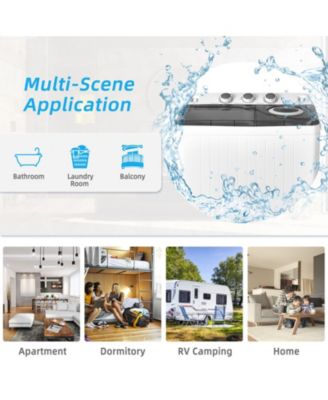 26 lbs Semi-Automatic Twin Tub Washing Machine with Drain Pump