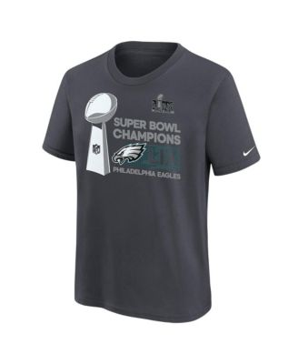 Big Boys and Girls Anthracite Philadelphia Eagles Super Bowl LIX Champions Locker Room Trophy Collection T-Shirt