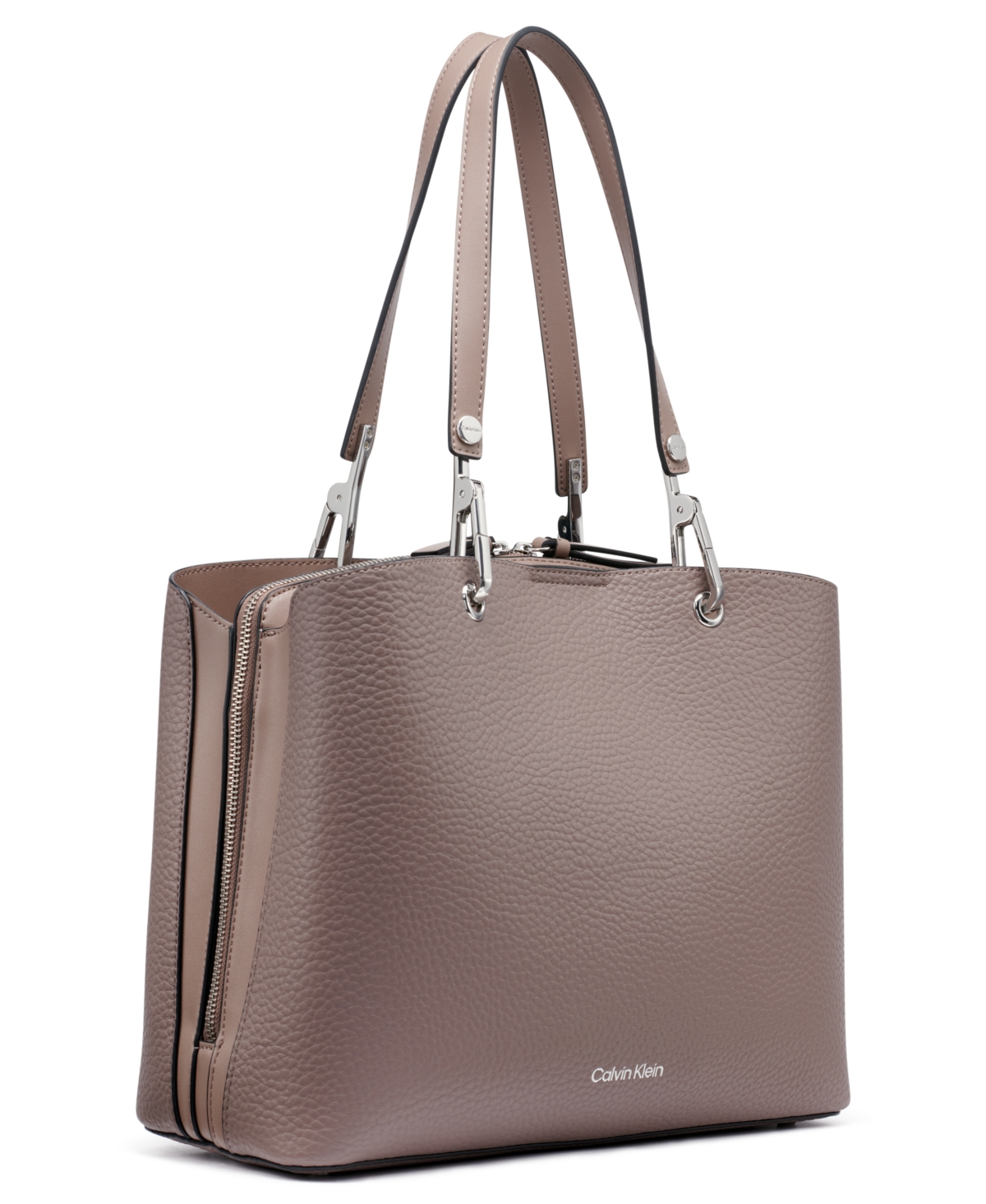 Calvin Klein Garnet Triple Compartment Tote In Coco