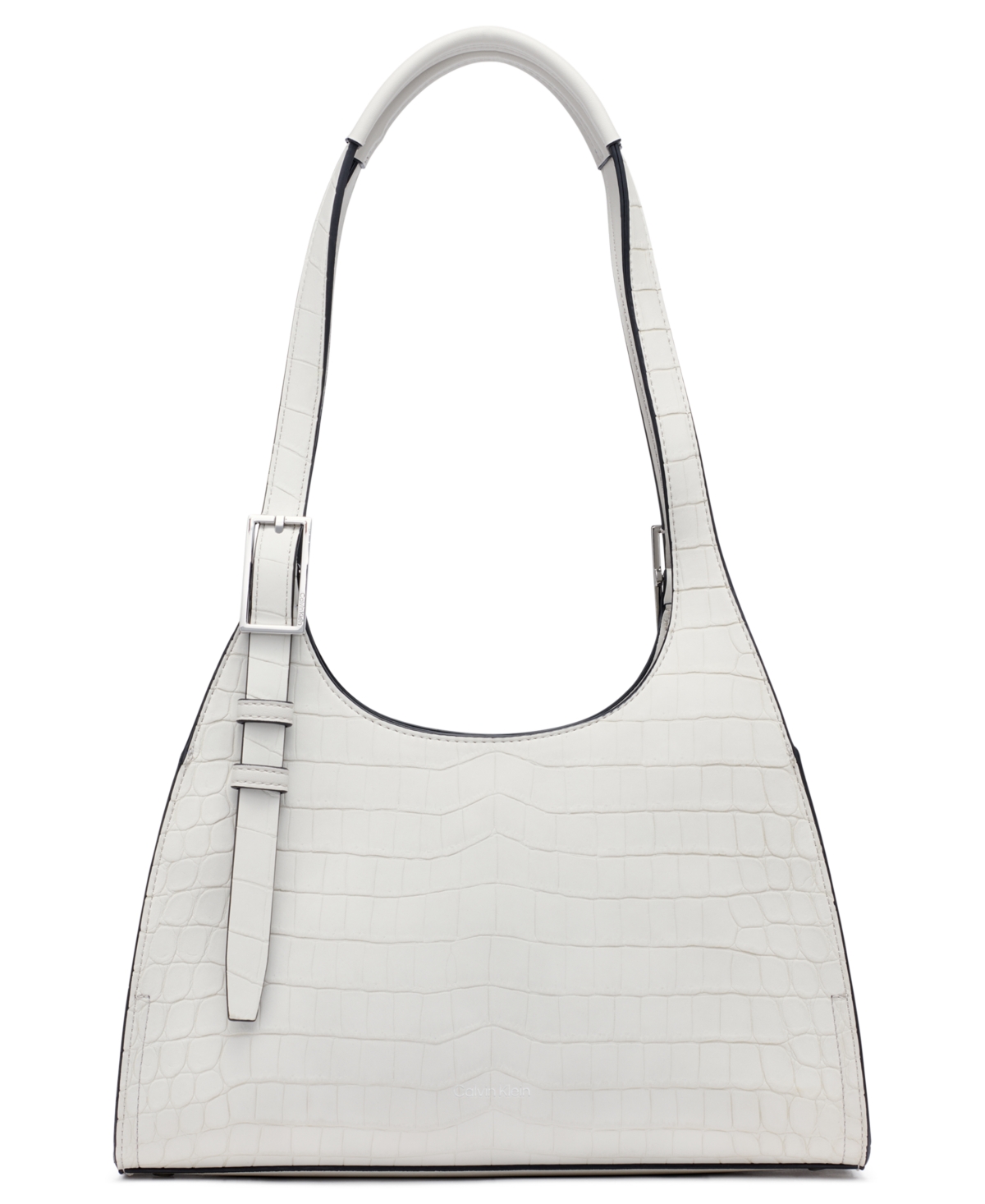 Calvin Klein Quill Soft Croco Shoulder In Beach Pebble
