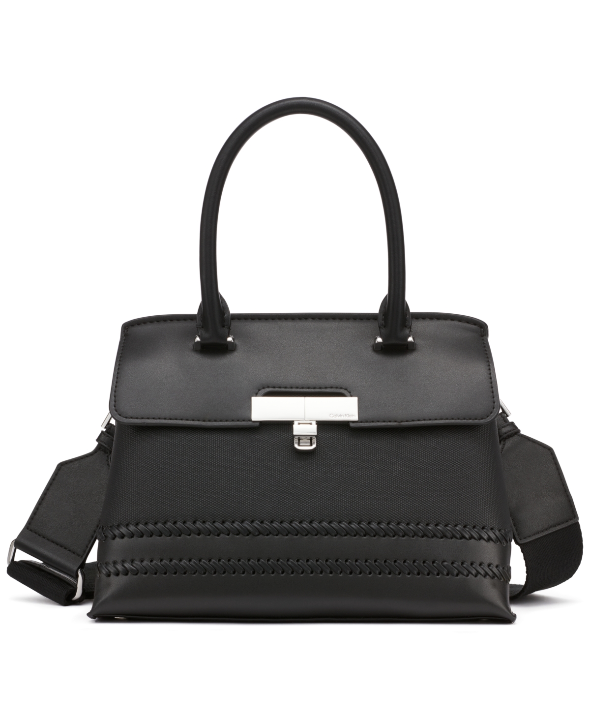 Calvin Klein Becky Canvas Crossbody In Black