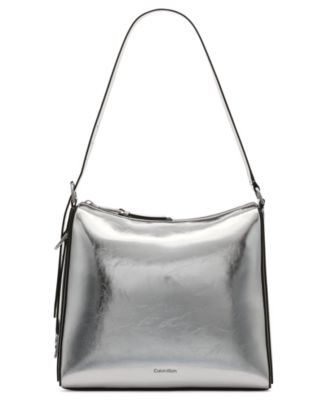 Calvin Klein Mandy Metallic Top Zipper Shoulder Bag - Macy's 