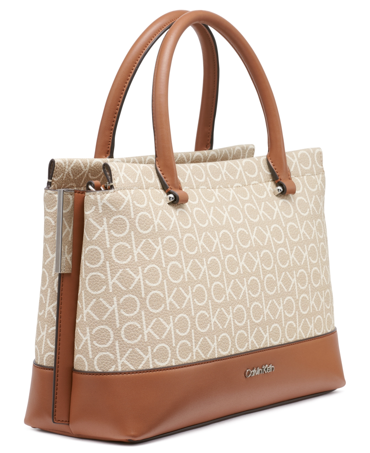 CALVIN KLEIN BIANCA SIGNATURE TRIPLE COMPARTMENT CONVERTIBLE SATCHEL 
